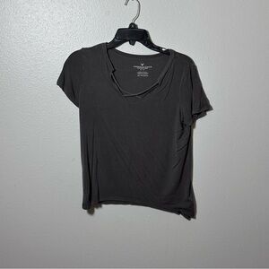 American Eagle Women Casual Gray/Black Top Size‎ XS